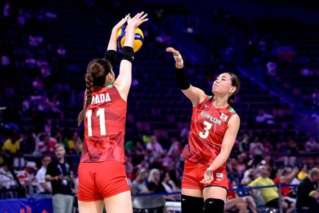 LODZ 26.07.2025 SIATKOWKA KOBIET LIGA NARODOW 2025 TURNIEJ FINALOWY: BRAZYLIA - JAPONIA --- WOMENS VOLLEYBALL NATIONS LEAGUE 2025 FINAL ROUND MATCH IN LODZ: BRAZIL - JAPAN N Z NICHIKA YAMADA HARUYO SHIMAMURA FOT. PAWEL PIOTROWSKI 400MM.PL NEWSPIX.PL --- newspix.pl 