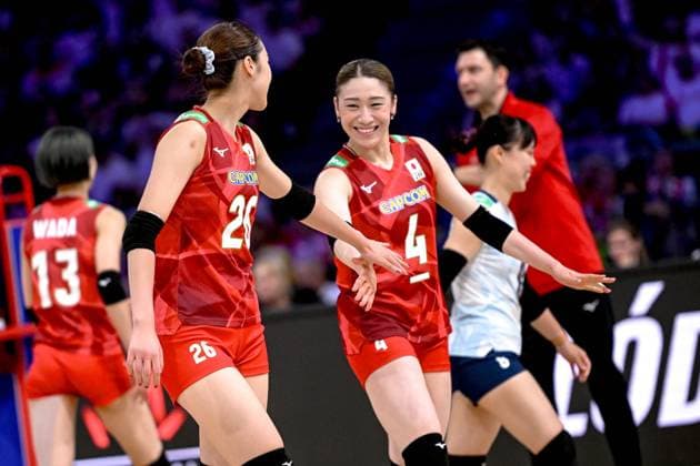 LODZ 26.07.2025 SIATKOWKA KOBIET LIGA NARODOW 2025 TURNIEJ FINALOWY: BRAZYLIA - JAPONIA --- WOMENS VOLLEYBALL NATIONS LEAGUE 2025 FINAL ROUND MATCH IN LODZ: BRAZIL - JAPAN N Z YOSHINO SATO MAYU ISHIKAWA FOT. PAWEL PIOTROWSKI 400MM.PL NEWSPIX.PL --- newspix.pl 