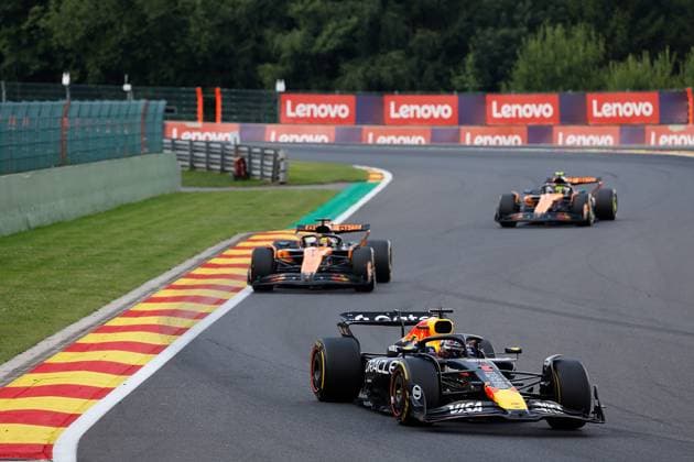 FORMULA 1 MOET CHANDON BELGIAN GRAND PRIX 2025 26 07 2025, Circuit de Spa Francorchamps, Spa Franchorchamps, FORMULA 1 MOET CHANDON BELGIAN GRAND PRIX 2025 , pictured Max Verstappen NLD , Oracle Red Bull Racing, Oscar Piastri AUS , McLaren F1 Team, Lando Norris GBR nordphotoxGmbHx xBratic nph00250