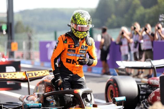 Stavelot, Belgium July 24 27, 2025 FIA Formula 1 World Championship Grand Prix Belgium Circuit de Spa Francorchamps 2025 Qualifying Saturday Pictured Lando Norris GBR takes pole position at Spa Francorchamps Circuit de Spa Francorchamps Copyright: xFotostandx xHorstxBernhardtx
