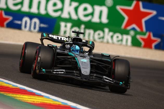 Belgian Grand Prix George Russell of Mercedes-AMG F1 Team on track during qualifying for the F1 Grand Prix of Belgium at Spa-Francorchamps on July 26, 2025 in Stavelot, Belgium. Stavelot Spa-Francorchamps Belgium Copyright: xBasilex