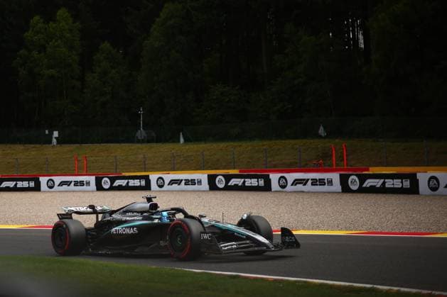 Belgian Grand Prix George Russell of Mercedes-AMG F1 Team on track during qualifying for the F1 Grand Prix of Belgium at Spa-Francorchamps on July 26, 2025 in Stavelot, Belgium. Stavelot Spa-Francorchamps Belgium Copyright: xBasilex