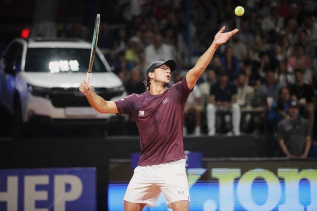 Umag, Croatia, 260725. Goran Ivanisevic Stadium. 35. Plava Laguna Croatia Open Umag. Final tennis match between Carlos Taberner - Luciano Darderi. In the photo: Luciano Darderi. Photo: Goran Sebelic CROPIX Copyright: xxGoranxSebelicx taberner_darderi26-260725