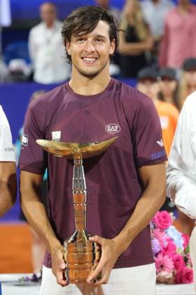 Umag, Croatia, 260725. 35th Plava Laguna Croatia Open Umag. Final. Trophy ceremony. In the photo: winner Luciano Darderi. Photo: Goran Sebelic CROPIX Copyright: xxGoranxSebelicx atp_finale23-260725