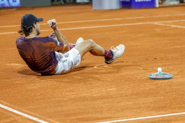 Umag, Croatia, 260725. 35th Plava Laguna Croatia Open Umag. Final. Trophy ceremony. In the photo: winner Luciano Darderi. Photo: Goran Sebelic CROPIX Copyright: xxGoranxSebelicx atp_finale35-260725