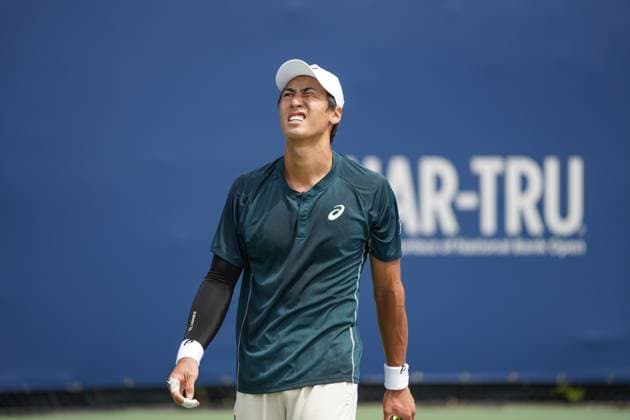 July 26, 2025, Toronto, Ontario, Canada: Yosuke Watanuki of Japan in action against Dalibor Svrcina of Czechia during the Men s Singles first round match on day 1 of the ATP, Tennis Herren Masters 1000 National Bank Open at Sobeys Stadium. on July 26, 2025 in Toronto, Canada. Toronto Canada - ZUMAe321 20250726_zsa_e321_124 Copyright: xLeonardoxRamirezx