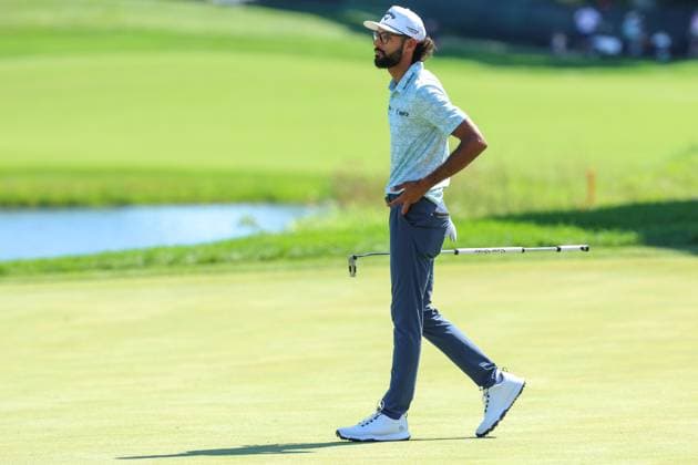 July 26th, 2025: Akshay Bhatia of the United States looks on after putting on the 17th during the third round of the 3M Open 2025 at TPC Twin Cities on July 26th, 2025 in Blaine, Minnesota. -CSM Blaine USA - ZUMAc04_ 20250726_zma_c04_197 Copyright: xStevenxGarciax