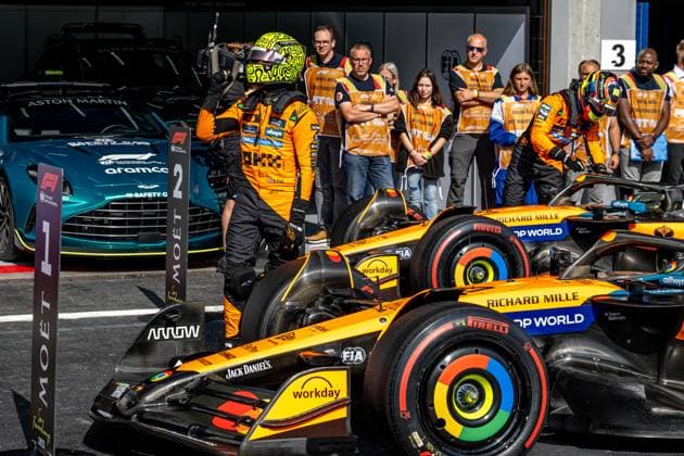 Belgian Grand Prix - Sprint Race - Circuit de Spa-Francorchamps CIRCUIT DE SPA-FRANCORCHAMPS, BELGIUM - JULY 26: Lando Norris, McLaren F1 MCL39 from United Kingdom during the Belgian Grand Prix at Circuit de Spa-Francorchamps on Saturday July 26, 2025 in Stavelot, Belgium (Photo by Michael Potts BSR Agency) Content not available for redistribution in The Netherlands directly or indirectly through any third parties. Copyright: xBSRxAgencyx
