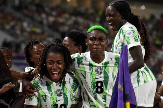 RABAT, MOROCCO - JULY 26: Asisat Oshoala and Onyi Echegini of Nigeria during the 2025 Women s Africa Cup of Nations (WAFCON) Finals match between Morocco and Nigeria at Stade Olympique de Rabat on July 26, 2025 in Rabat, Morocco. Photo by Mansa Ayoola Copyright: xx