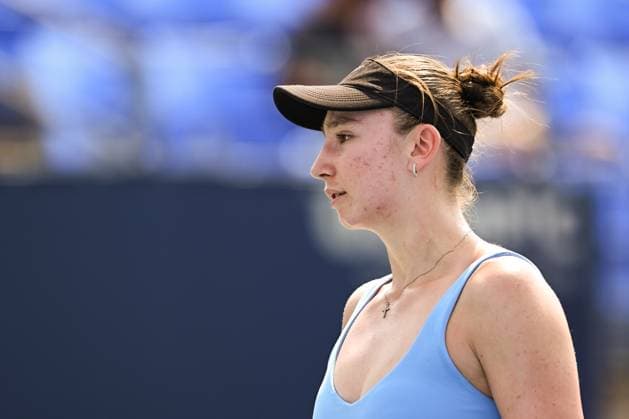 MONTREAL, QC - JULY 26: Look on Dasha Plekhanova (CAN) during a qualifying round match at WTA, Tennis Damen National Bank Open on July 26, 2025 at IGA Stadium in Montreal, QC (Photo by David Kirouac Icon Sportswire) TENNIS: JUL 26 National Bank Open EDITORIAL USE ONLY Icon250726078