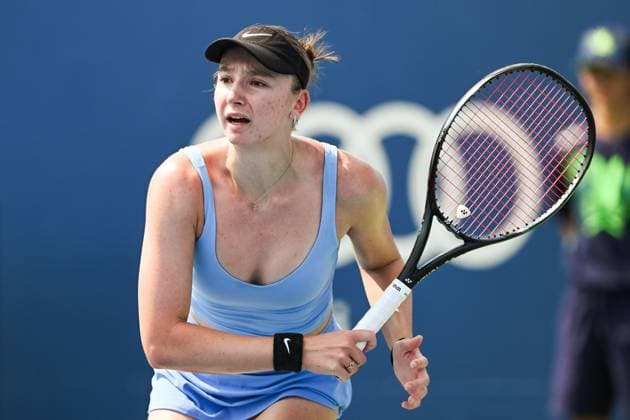 MONTREAL, QC - JULY 26: Look on Dasha Plekhanova (CAN) during a qualifying round match at WTA, Tennis Damen National Bank Open on July 26, 2025 at IGA Stadium in Montreal, QC (Photo by David Kirouac Icon Sportswire) TENNIS: JUL 26 National Bank Open EDITORIAL USE ONLY Icon250726074