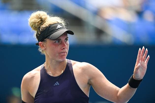 MONTREAL, QC - JULY 26: Look on Leolia Jeanjean (FRA) during a qualifying round match at WTA, Tennis Damen National Bank Open on July 26, 2025 at IGA Stadium in Montreal, QC (Photo by David Kirouac Icon Sportswire) TENNIS: JUL 26 National Bank Open EDITORIAL USE ONLY Icon250726059
