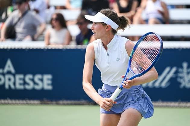 MONTREAL, QC - JULY 26: Look on Cristina Bucsa (ESP) during a qualifying round match at WTA, Tennis Damen National Bank Open on July 26, 2025 at IGA Stadium in Montreal, QC (Photo by David Kirouac Icon Sportswire) TENNIS: JUL 26 National Bank Open EDITORIAL USE ONLY Icon250726030