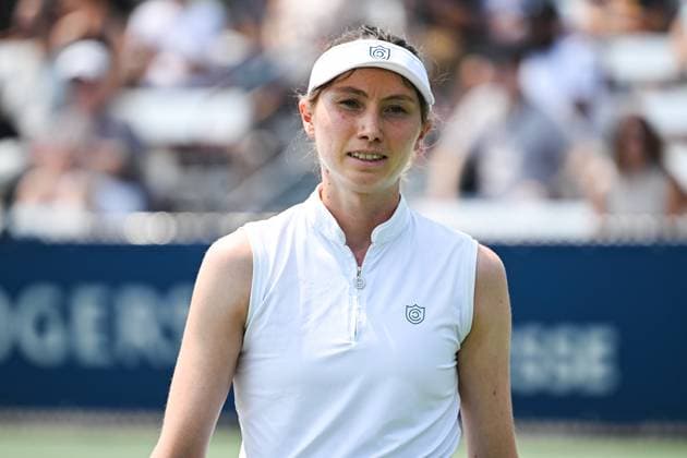 MONTREAL, QC - JULY 26: Look on Cristina Bucsa (ESP) during a qualifying round match at WTA, Tennis Damen National Bank Open on July 26, 2025 at IGA Stadium in Montreal, QC (Photo by David Kirouac Icon Sportswire) TENNIS: JUL 26 National Bank Open EDITORIAL USE ONLY Icon250726035