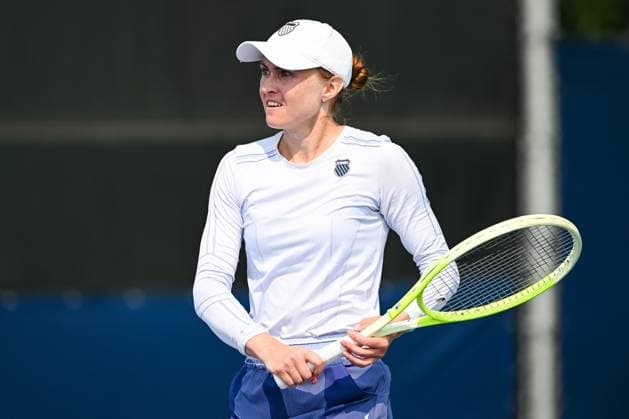 MONTREAL, QC - JULY 26: Look on Aliaksandra Sasnovich during a qualifying round match at WTA, Tennis Damen National Bank Open on July 26, 2025 at IGA Stadium in Montreal, QC (Photo by David Kirouac Icon Sportswire) TENNIS: JUL 26 National Bank Open EDITORIAL USE ONLY Icon250726003