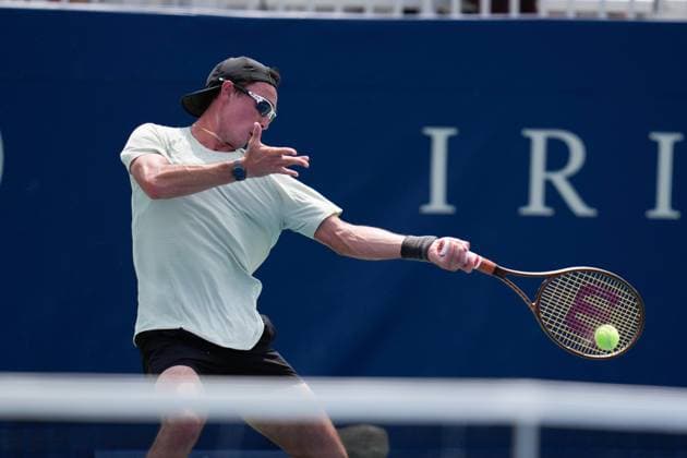 ATP, Tennis Herren Masters 1000 National Bank Open Toronto Presented by Rogers 2025 - Day 1 Justin Boulais of Canada plays a forehand against James Duckworth of Australia during the Men s Singles first round match on day 1 of the ATP Masters 1000 National Bank Open at Sobeys Stadium. on July 26, 2025 in Toronto, Canada. Toronto Ontario Canada Copyright: xLeonardoxRamirezx