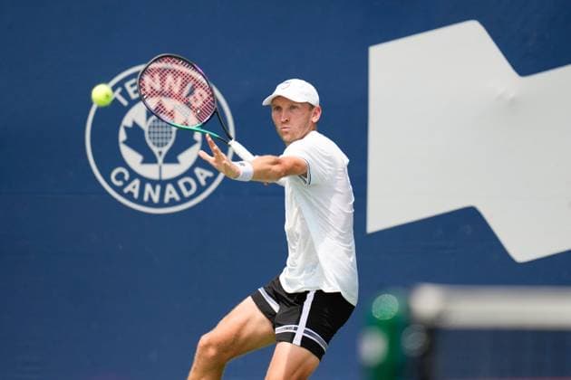 ATP, Tennis Herren Masters 1000 National Bank Open Toronto Presented by Rogers 2025 - Day 1 Mitchell Krueger of the United States plays a forehand against Emilio Nava of the United States during the Men s Singles first round match on day 1 of the ATP Masters 1000 National Bank Open at Sobeys Stadium. on July 26, 2025 in Toronto, Canada. Toronto Ontario Canada Copyright: xLeonardoxRamirezx