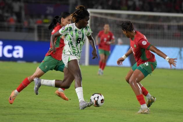 RABAT, MOROCCO - JULY 26: Ijeoma Esther Okoronkwo of Nigeria during the 2025 Women s Africa Cup of Nations (WAFCON) Finals match between Morocco and Nigeria at Stade Olympique de Rabat on July 26, 2025 in Rabat, Morocco. Photo by Mansa Ayoola Copyright: xx