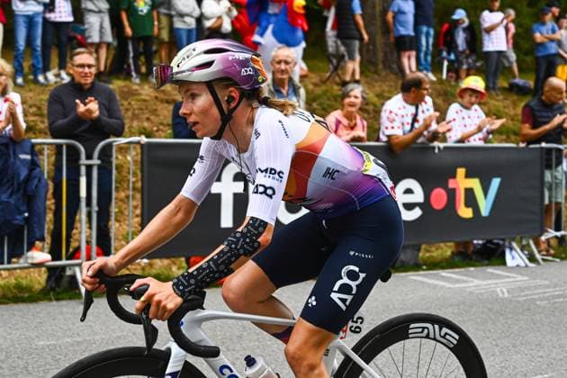 First Stage Of The 2025 Tour De France Women French cyclist Maeva Squiban (UAE Team ADQ) rides during the first stage of the fourth edition of the women s Tour de France, covering 78.8 km from Vannes to Plumelec, in Vannes, France, on July 26, 2025. Plumelec Bretagne France  Copyright: xRonanxHoussinx originalFilename:houssin-cyclingf250727_npHqZ.jpg