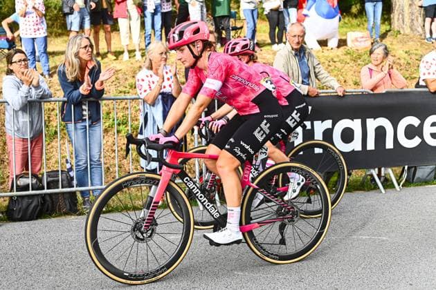 First Stage Of The 2025 Tour De France Women Italian cyclist Letizia Borghesi (EF Education-Oatly) rides during the first stage of the fourth edition of the women s Tour de France, covering 78.8 km from Vannes to Plumelec, in Vannes, France, on July 26, 2025. Plumelec Bretagne France  Copyright: xRonanxHoussinx originalFilename:houssin-cyclingf250727_np0gt.jpg
