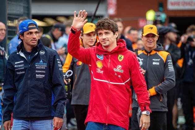 Formula 1 GP Spa Belgium Sunday, 27 07 2025 Carlos Sainz 55, Williams Racing and Charles Leclerc 16, Scuderia Ferrari Formula 1 GP Spa Belgium Sunday, 27 07 2025 Copyright: xBEAUTIFULxSPORTS Erlhofx