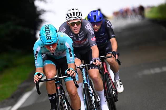 Tour de Wallonie 2025 Stage 2 SAMBREVILLE, BELGIUM - JULY 27 : Kielich Timo of Alpecin - Deceuninck, Magli Filippo of VF Group - Bardiani CSF - Faizane during stage 2 of the 30th edition of Tour de Wallonie an UCI ProSeries 2.Pro cycling road race stage for Men Elite of 153.7 km with start in Huy and finish in Sambreville on July 27, 2025 in Sambreville, Belgium, 27 07 2025 ( Motordriver Pieter Van Herzele - Sambreville Belgium  Copyright: xTomasxSiskx