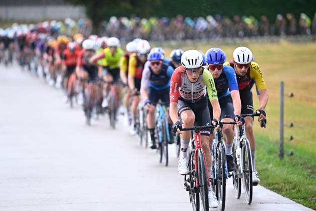 Tour de Wallonie 2025 Stage 2 SAMBREVILLE, BELGIUM - JULY 27 : Petilli Simone of Intermarche - Wanty during stage 2 of the 30th edition of Tour de Wallonie an UCI ProSeries 2.Pro cycling road race stage for Men Elite of 153.7 km with start in Huy and finish in Sambreville on July 27, 2025 in Sambreville, Belgium, 27 07 2025 ( Motordriver Pieter Van Herzele - Sambreville Belgium  Copyright: xTomasxSiskx