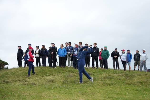 27th July 2025; Dundonald Links, Irvine, Scotland ISPS HANDA Womens Scottish Open Golf Final Round; Lottie Woad hits from the rough on her final round  AlecxBrown