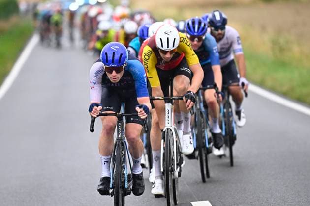 Tour de Wallonie 2025 Stage 2 SAMBREVILLE, BELGIUM - JULY 27 : rider of Israel - Premier Tech during stage 2 of the 30th edition of Tour de Wallonie an UCI ProSeries 2.Pro cycling road race stage for Men Elite of 153.7 km with start in Huy and finish in Sambreville on July 27, 2025 in Sambreville, Belgium, 27 07 2025 ( Motordriver Pieter Van Herzele - Sambreville Belgium  Copyright: xTomasxSiskx