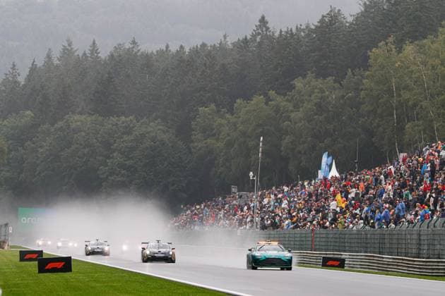 F1 Safety Car, 11 Alessandro Ghiretti ITA, Schumacher CLRT , Porsche Mobil 1 Supercup at Circuit de Spa Francorchamps on July 27, 2025 in Spa Francorchamps, Belgium Photo by HOCH ZWEI Spa Francorchamps Belgium