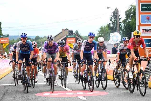 Tour de Wallonie 2025 Stage 2 SAMBREVILLE, BELGIUM - JULY 27 : last riders during stage 2 of the 30th edition of Tour de Wallonie an UCI ProSeries 2.Pro cycling road race stage for Men Elite of 153.7 km with start in Huy and finish in Sambreville on July 27, 2025 in Sambreville, Belgium, 27 07 2025 ( Motordriver Pieter Van Herzele - Sambreville Belgium  Copyright: xTomasxSiskx