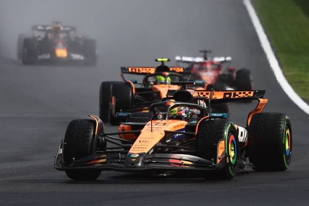 F1 Belgian Grand Prix 2025 Oscar Piastri, Lando Norris of McLaren, Charles Leclerc of Ferrari and Max Verstappen of Red Bull Racing during the Formula 1 Belgian Grand Prix at Spa-Francorchamps in Spa, Belgium on July 27, 2025. Spa Belgium  Copyright: xJakubxPorzyckix originalFilename:porzycki-f1belgia250727_np80C.jpg