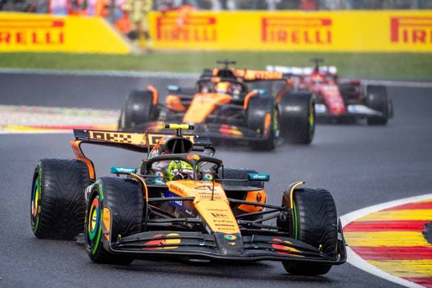 Formula 1 GP Spa Belgium Sunday, 27 07 2025 Lando Norris 4, McLaren Formula 1 Team Race start Formula 1 GP Spa Belgium Sunday, 27 07 2025 Copyright: xBEAUTIFULxSPORTS Erlhofx