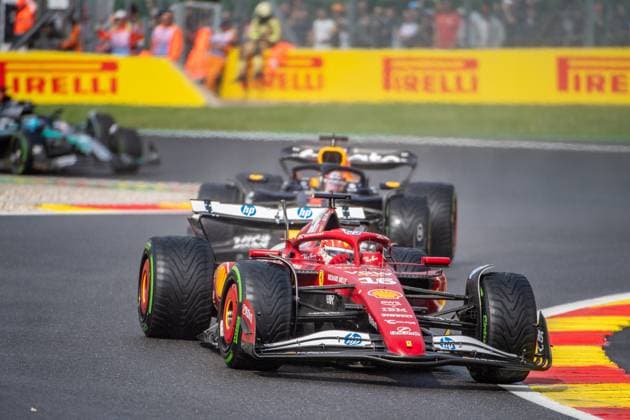 Formula 1 GP Spa Belgium Sunday, 27 07 2025 Charles Leclerc 16, Scuderia Ferrari and Max Verstappen 1, Oracle Red Bull Racing Formula 1 GP Spa Belgium Sunday, 27 07 2025 Copyright: xBEAUTIFULxSPORTS Erlhofx