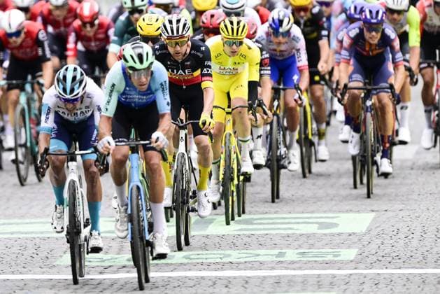 Belgian Tim Wellens of UAE Team Emirates pictured in action during stage 21 of the 2025 Tour de France cycling race, from Mantes-la-Ville to Paris (120km), on Sunday 27 July 2025 in France. The 112th edition of the Tour de France starts on Saturday 5 July in Lille, France, and will finish in Paris, France on the 27th of July. DIRKxWAEM  x130125959x