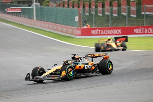 Stavelot, Belgium July 24 27, 2025 FIA Formula 1 World Championship Grand Prix Belgium Circuit de Spa Francorchamps 2025 Race Sunday In the picture Mc Laren double victory by Oscar Piastri AUS and Lando Norris GBR Circuit de Spa Francorchamps Copyright: xFotostandx xHorstxBernhardtx