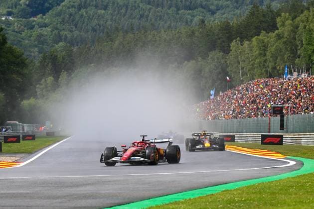 Formula 1 GP Spa Belgium Sunday, 27 07 2025 Charles Leclerc 16, Scuderia Ferrari and Max Verstappen 1, Oracle Red Bull Racing Formula 1 GP Spa Belgium Sunday, 27 07 2025 Copyright: xBEAUTIFULxSPORTS Erlhofx