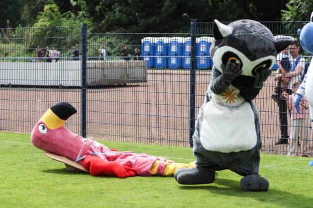 Sport Bilder des Tages Fussball, 3.Liga Saison 2025 2026 schauinsland-reisen Familientag beim MSV Duisburg 27.07.2025, Trainingsgelände MSV Duisburg Maskottchen schauinsland-reisen Duisburg Trainingsgelände MSV Duisburg Nordrhein-Westfalen Deutschland *** Sports, Football, 3 League Season 2025 2026 schauinsland reisen Family Day at MSV Duisburg 27 07 2025, Training ground MSV Duisburg Mascot schauinsland reisen Duisburg Training ground MSV Duisburg North Rhine-Westphalia Germany