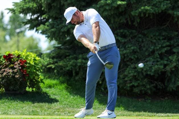 July 27th, 2025: Chris Gotterup of the United States hits his shot on the second tee during the final round of the 3M Open 2025 at TPC Twin Cities on July 27th, 2025 in Blaine, Minnesota. -CSM Blaine USA - ZUMAc04_ 20250727_zma_c04_058 Copyright: xStevenxGarciax