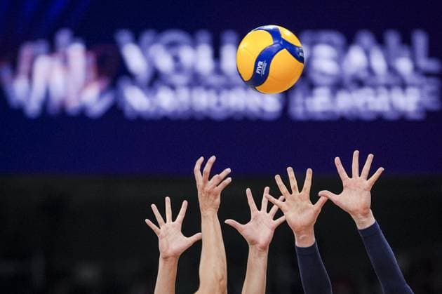 Sport Bilder des Tages Italy v Brazil - FIVB Women s Volleyball Nations League LODZ, POLAND - JULY 27: Players in action against their opponents during the final match of the FIVB Volleyball Nations League (VNL) between Italy and Brazil at Atlas Arena in Lodz, Poland, on July 27, 2025. Beyza Comert Anadolu Lodz Poland. Editorial use only. Please get in touch for any other usage.  Copyright: x2025xAnadoluxBeyzaxComertx