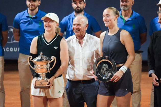 TENNIS - Internazionali di Tennis - 36° Palermo Ladies Open Finalist Award Ceremony, Francesca Jones (1st place) and Annouk Koevermans (2nd place) during the 36th Palermo Ladies Open at Country Time Club during 36Â° Palermo Ladies Open, International Tennis match in Palermo, Italy, July 27 2025 Palermo Italy  Copyright: xIPAxSport ABACAx