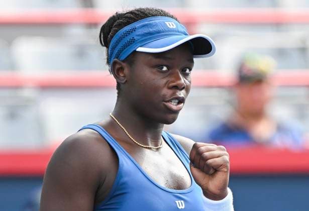 July 27, 2025, Montreal, Pq, Canada: Victoria Mboko, of Canada, reacts during her first round match against Kimberly Birrell, of Australia, at the National Bank Open tennis tournament in Montreal, Sunday, July 27, 2025. Victoria Mboko, Kimberly Birrell,  - ZUMAc35_ 20250727_zaf_c35_028 Copyright: xGrahamxHughesx