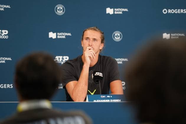 ATP, Tennis Herren Masters 1000 National Bank Open Toronto - Alexander Zverev press conference, PK, Pressekonferenz Alexander Zverev speaks during a press conference on day 2 of the ATP Masters 1000 National Bank Open at Sobeys Stadium. on July 27, 2025 in Toronto, Canada. (Photo by Leonardo Ramirez Eyepix Group) Copyright: xLeonardoxRamirez xEyepixxGroupx LR-27072025-01687