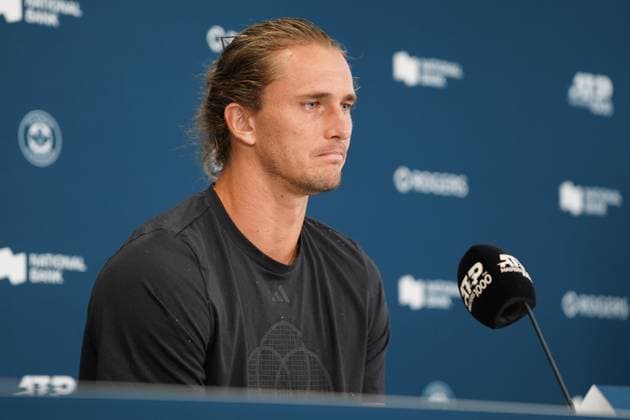 July 27, 2025, Toronto, Ontario, Canada: Alexander Zverev speaks during a press conference, PK, Pressekonferenz on day 2 of the ATP, Tennis Herren Masters 1000 National Bank Open at Sobeys Stadium. on July 27, 2025 in Toronto, Canada. Toronto Canada - ZUMAe321 20250727_zsa_e321_125 Copyright: xLeonardoxRamirezx