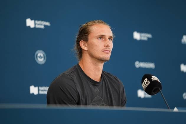 July 27, 2025, Toronto, Ontario, Canada: Alexander Zverev speaks during a press conference, PK, Pressekonferenz on day 2 of the ATP, Tennis Herren Masters 1000 National Bank Open at Sobeys Stadium. on July 27, 2025 in Toronto, Canada. Toronto Canada - ZUMAe321 20250727_zsa_e321_124 Copyright: xLeonardoxRamirezx