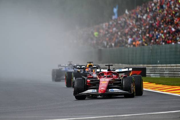 Formula 1 GP Spa Belgium Sunday, 27 07 2025 Charles Leclerc 16, Scuderia Ferrari and Max Verstappen 1, Oracle Red Bull Racing Formula 1 GP Spa Belgium Sunday, 27 07 2025 Copyright: xBEAUTIFULxSPORTS Erlhofx
