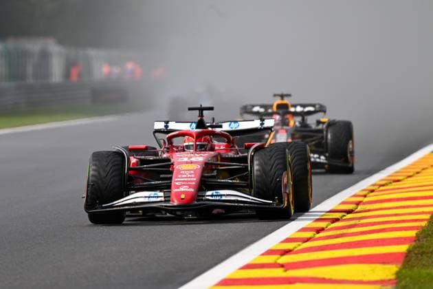 Formula 1 GP Spa Belgium Sunday, 27 07 2025 Charles Leclerc 16, Scuderia Ferrari and Max Verstappen 1, Oracle Red Bull Racing Formula 1 GP Spa Belgium Sunday, 27 07 2025 Copyright: xBEAUTIFULxSPORTS Erlhofx