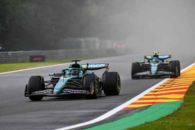 Formula 1 GP Spa Belgium Sunday, 27 07 2025 Lance Stroll 18, Aston Martin Aramco F1 Team and Fernando Alonso 14, Aston Martin Aramco F1 Team Formula 1 GP Spa Belgium Sunday, 27 07 2025 Copyright: xBEAUTIFULxSPORTS Erlhofx