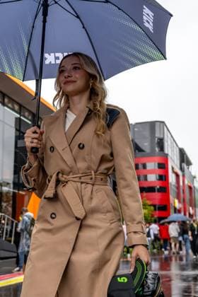 STAVELOT, BELGIUM: Isabella Bernardini, Gabriel Bortoleto s Girlfriend, at the 2025 Formula 1 Belgian Grand Prix at the Circuit de Spa-Francorchamps in Stavelot, Belgium.