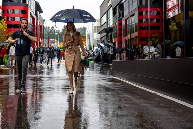 STAVELOT, BELGIUM: Isabella Bernardini, Gabriel Bortoleto s Girlfriend, at the 2025 Formula 1 Belgian Grand Prix at the Circuit de Spa-Francorchamps in Stavelot, Belgium.
